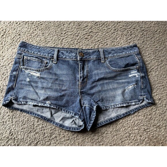 American Eagle Shortie Jean Denim Shorts Women’s Size 14 - Picture 1 of 5